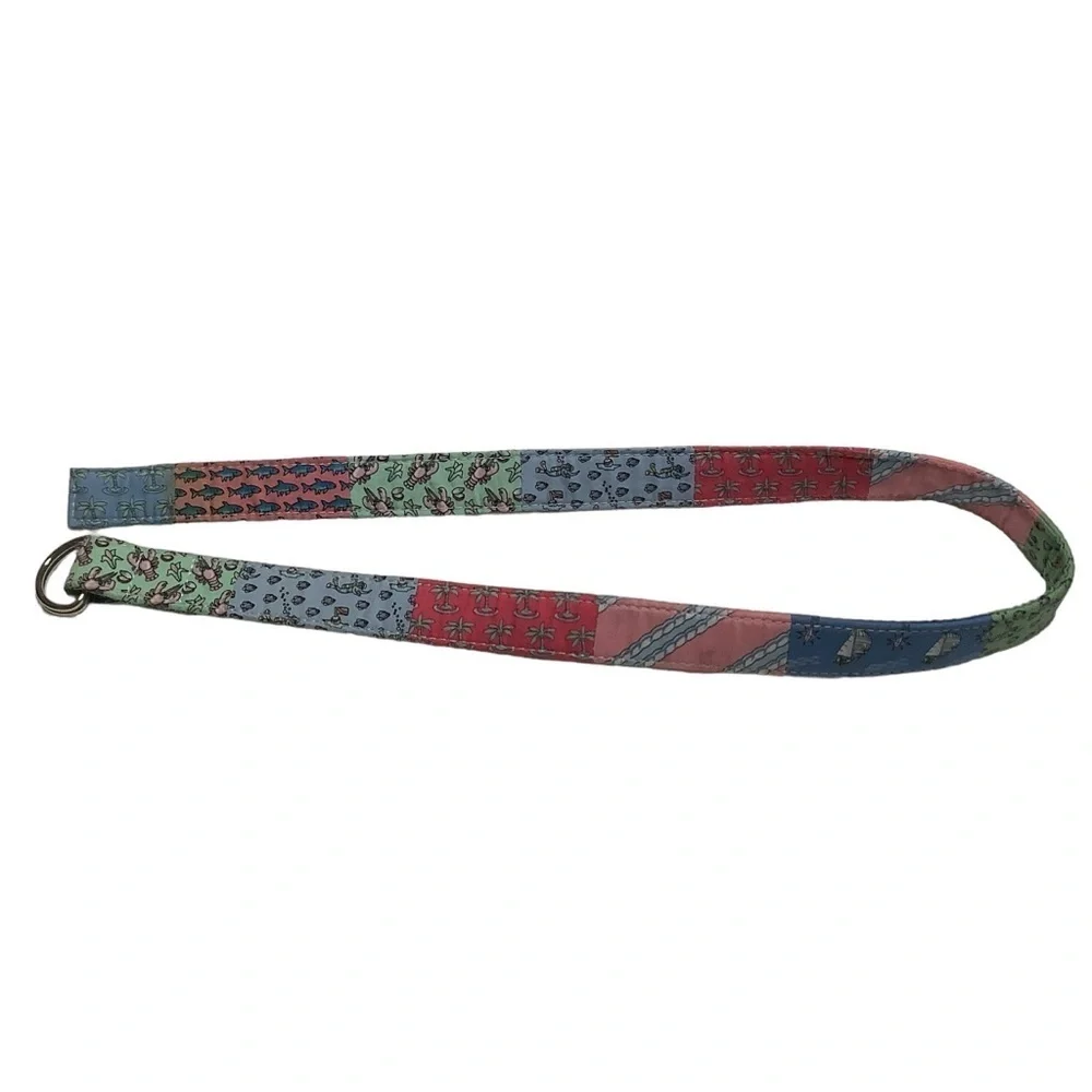 VINEYARD VINES Logo Patchwork Cotton Double‎ D Ring Belt - 35 Inches